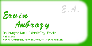 ervin ambrozy business card